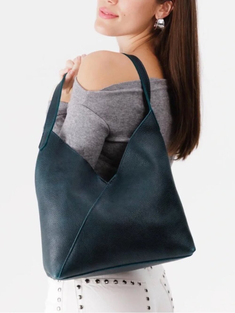 🆕 Portland Leather Naomi Bag Large - BOREAL 💙💚 - Picture 2 of 9
